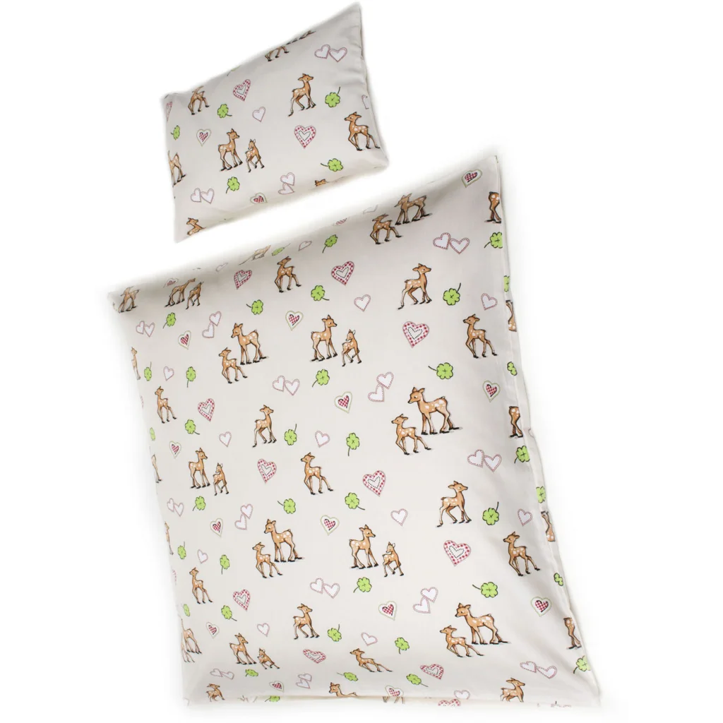camping bettwäsche Bio Satin Baby-/Kinder-Bettwäsche Bambi Garnitur – LAMA Living