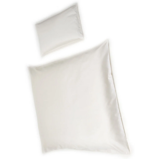 Bio Satin Baby-+Kinder-Bettwäsche Classic Kissenbezug in Creme von mudis Größe 40x60 cm