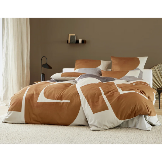 Bio Satin Bettwäsche Arica Garnitur in Muster Arica von Cotonea Größe 135x200 + 80x80 cm