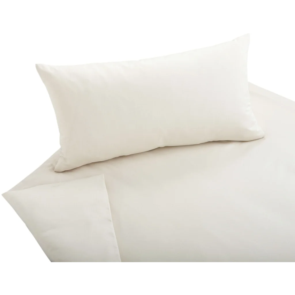 Bio Satin Bettwäsche Classic Kissenbezug in Creme von Cotonea Größe 40x40 cm