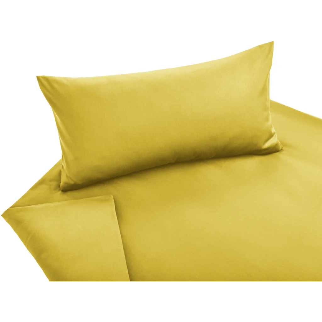 Bio Satin Bettwäsche Classic Kissenbezug in Curry Gelb von Cotonea Größe 80x80 cm