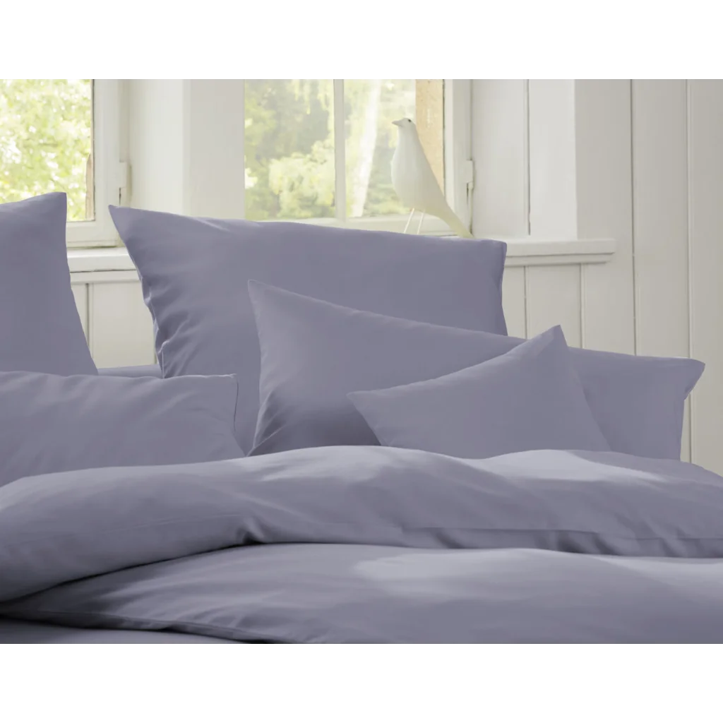 Bio Satin Bettwäsche Classic Kissenbezug in Platin Grau von Cotonea Größe 40x40 cm