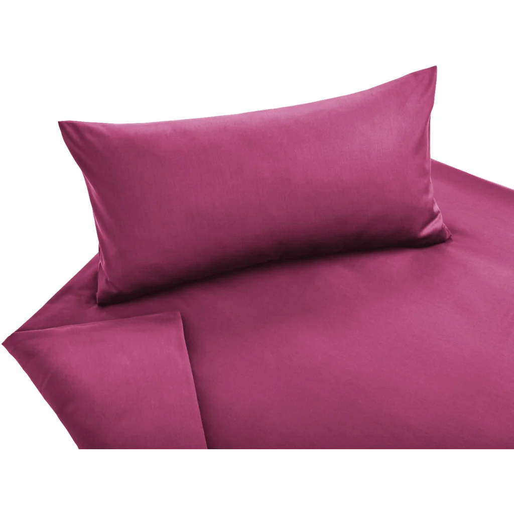 Bio Satin Bettwäsche Classic Kissenbezug in Sangria Beere von Cotonea Größe 80x80 cm