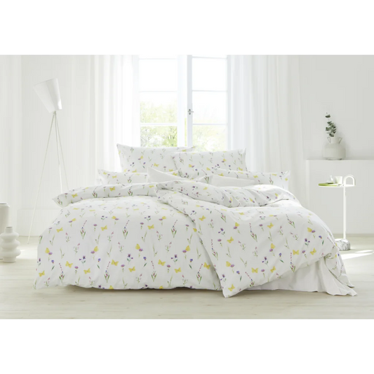 Bio Satin Bettwäsche Wiesenglück Garnitur in Muster Wiesenglück von Cotonea Größe 135x200 + 80x80 cm