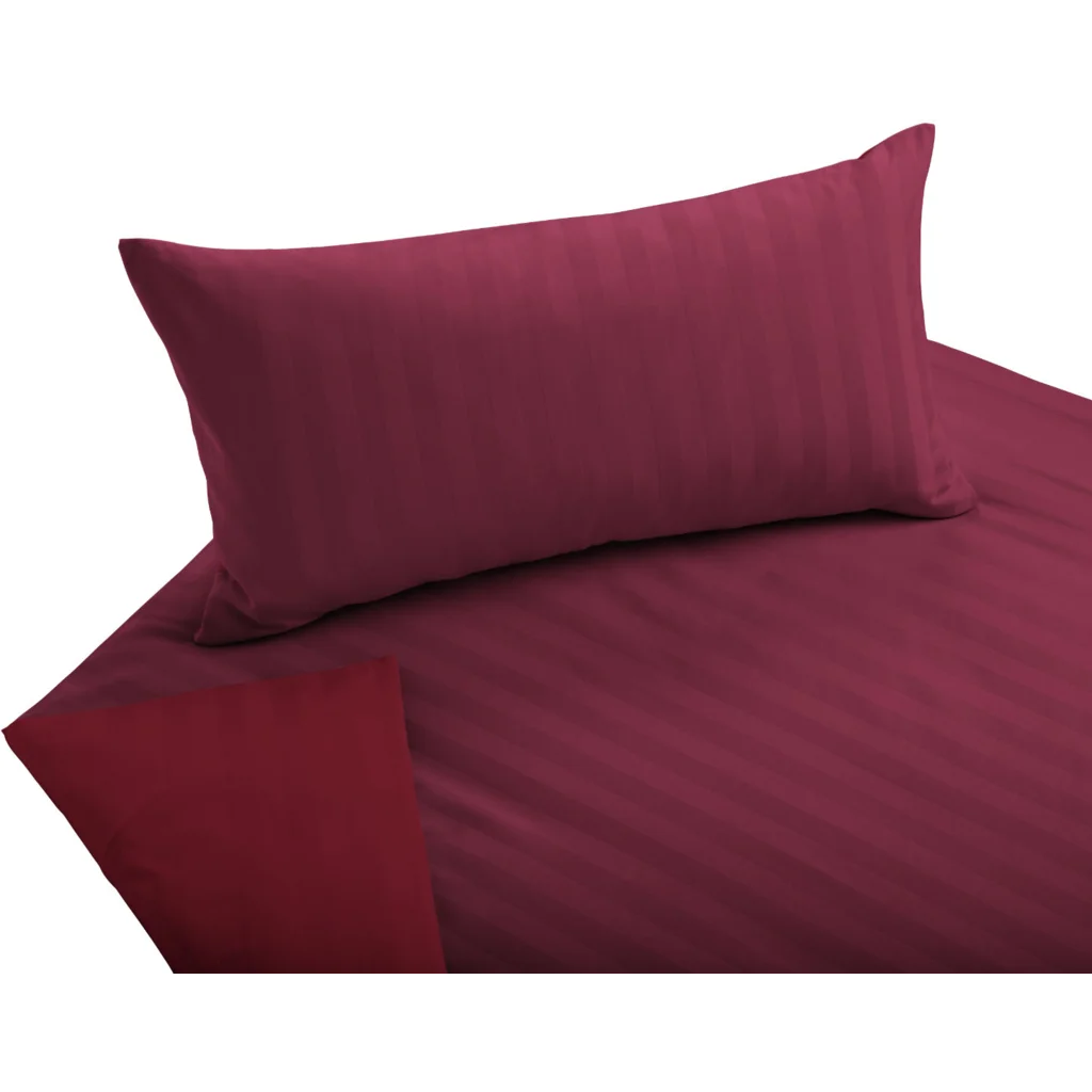 Bio Satin Wendebettwäsche Linea Kissenbezug in Granat+Rot Rot von Cotonea Größe 80x80 cm