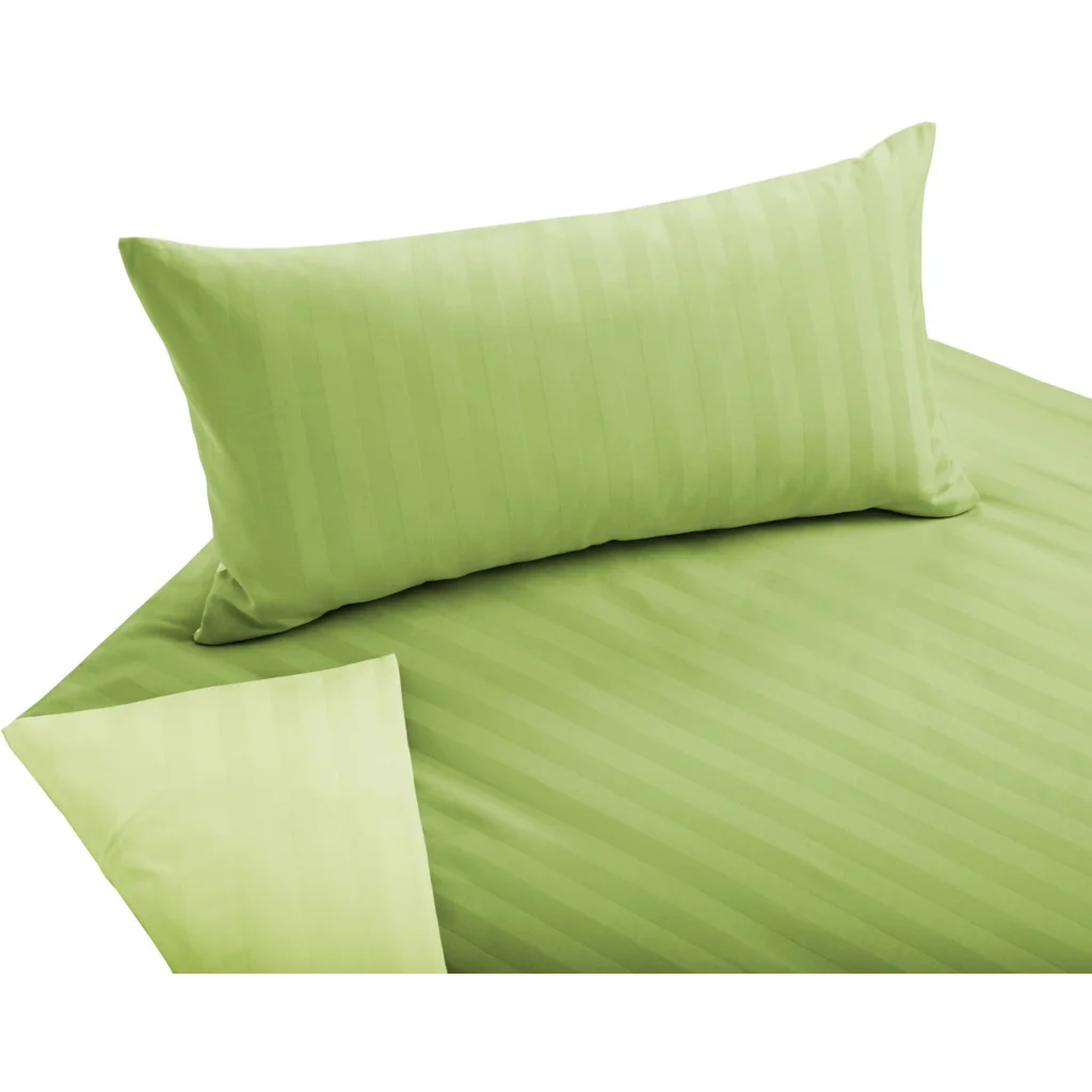 Bio Satin Wendebettwäsche Linea Kissenbezug in Grün+Hellgrün Grün von Cotonea Größe 40x80 cm
