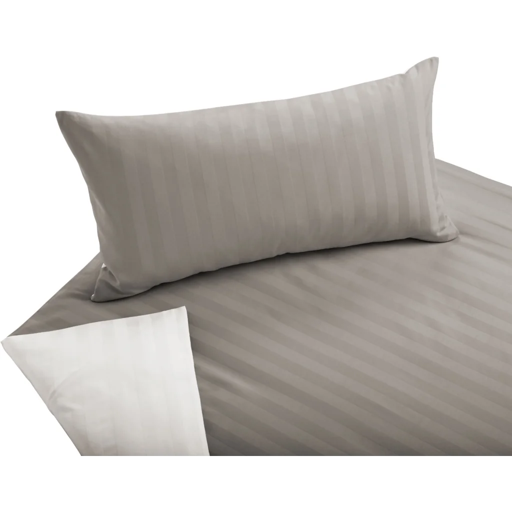 Bio Satin Wendebettwäsche Linea Kissenbezug in Muskat+Creme Beige+Creme von Cotonea Größe 80x80 cm