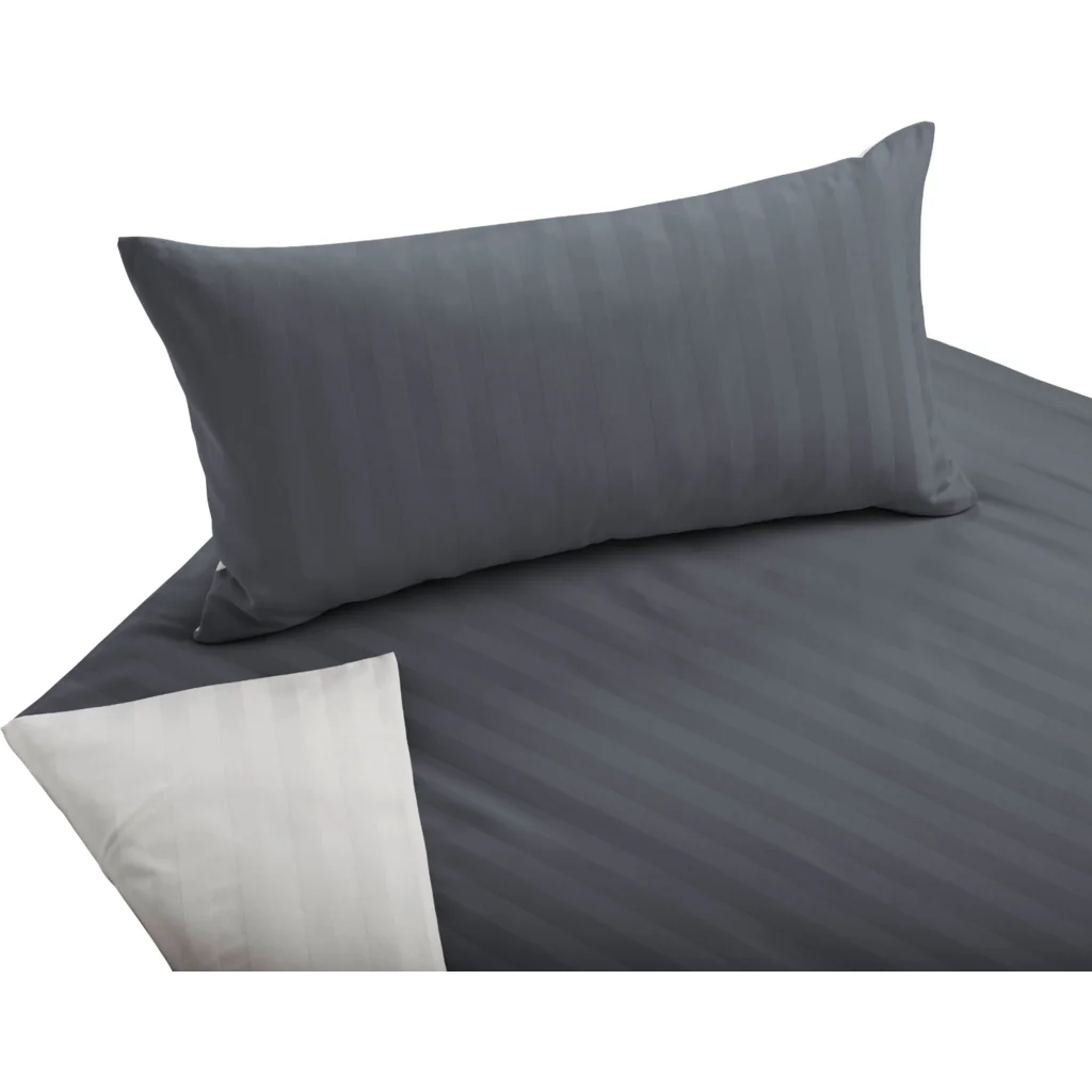 Bio Satin Wendebettwäsche Linea Kissenbezug in Platin+Mondstein Grau von Cotonea Größe 40x80 cm