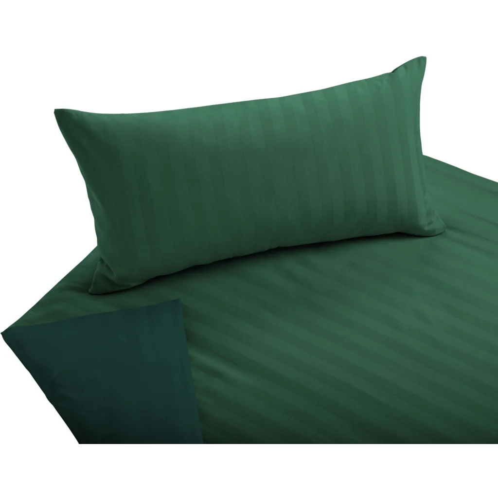 Bio Satin Wendebettwäsche Linea Kissenbezug in Smaragd+Pinie Grün von Cotonea Größe 80x80 cm