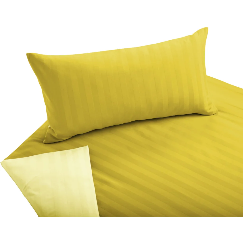 Bio Satin Wendebettwäsche Linea Kissenbezug in Sonnengelb+Hellgelb Gelb von Cotonea Größe 80x80 cm