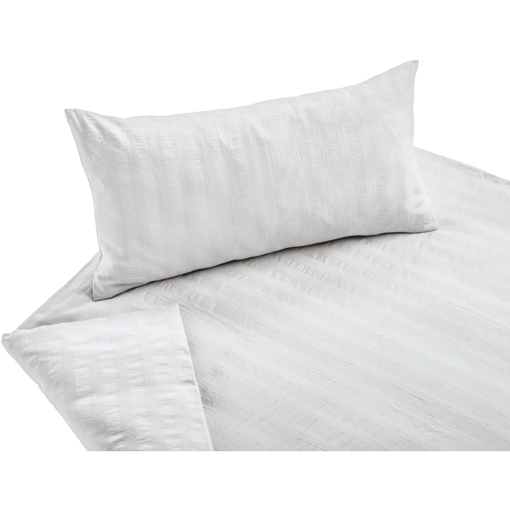 Bio Seersucker Bettwäsche Kissenbezug in Weiß von Cotonea Größe 40x80 cm