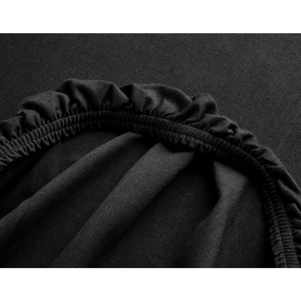 Bio Single-Jersey Spannbettlaken für Boxspringbetten in Übergröße und Überlänge in Schwarz von Cotonea Größe 140-160 x 220 cm