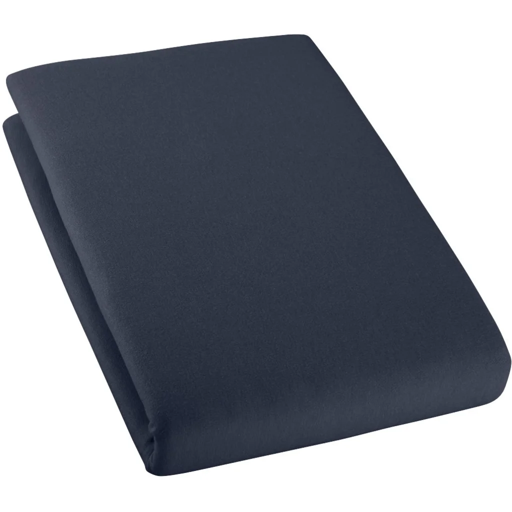 Bio Single-Jersey Spannbettlaken für Matratzen in Übergröße und Überlänge in Azurblau Blau von Cotonea Größe 140-160 x 220 cm