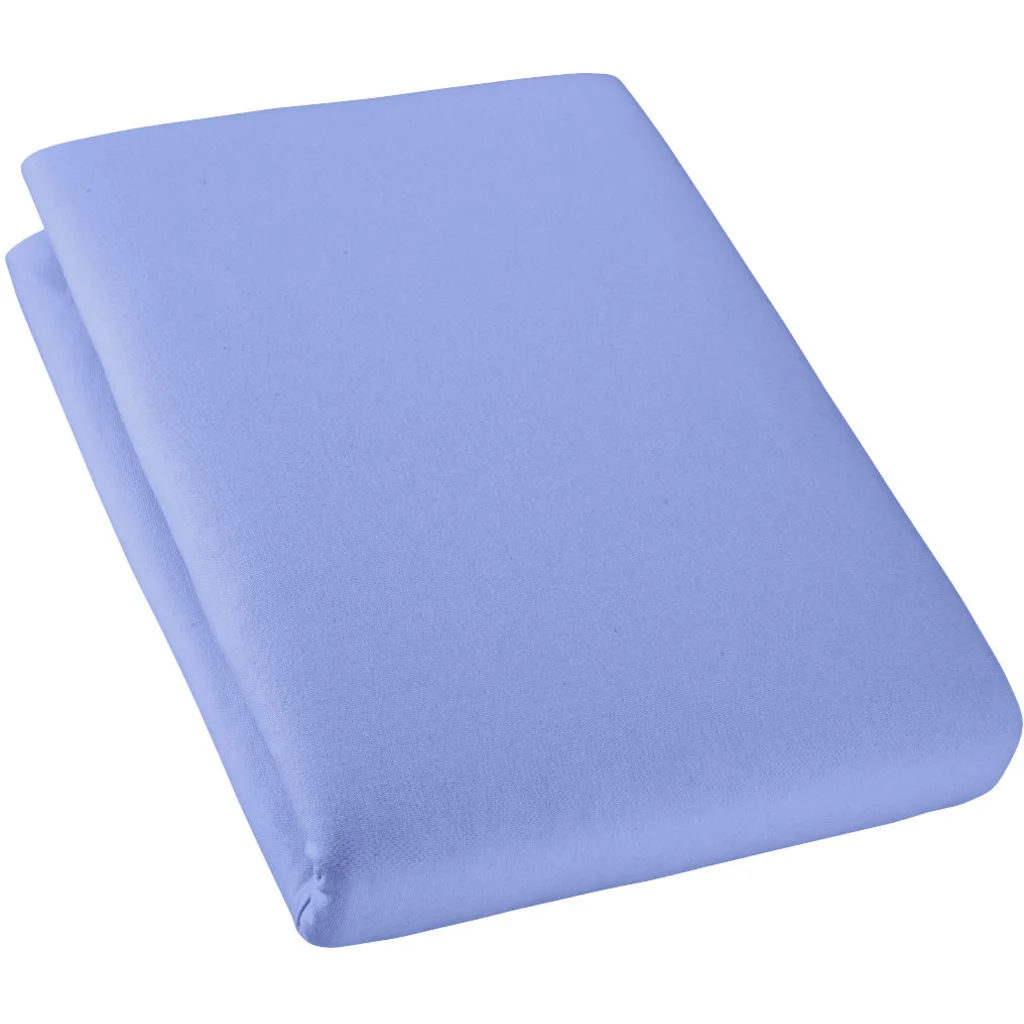 Bio Single-Jersey Spannbettlaken für Matratzen in Übergröße und Überlänge in Blau von Cotonea Größe 140-160 x 220 cm