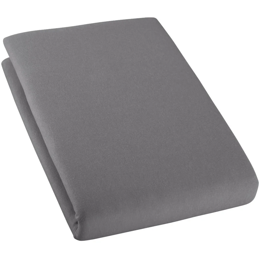 Bio Single-Jersey Spannbettlaken für Matratzen in Übergröße und Überlänge in Platin Grau von Cotonea Größe 140-160 x 220 cm
