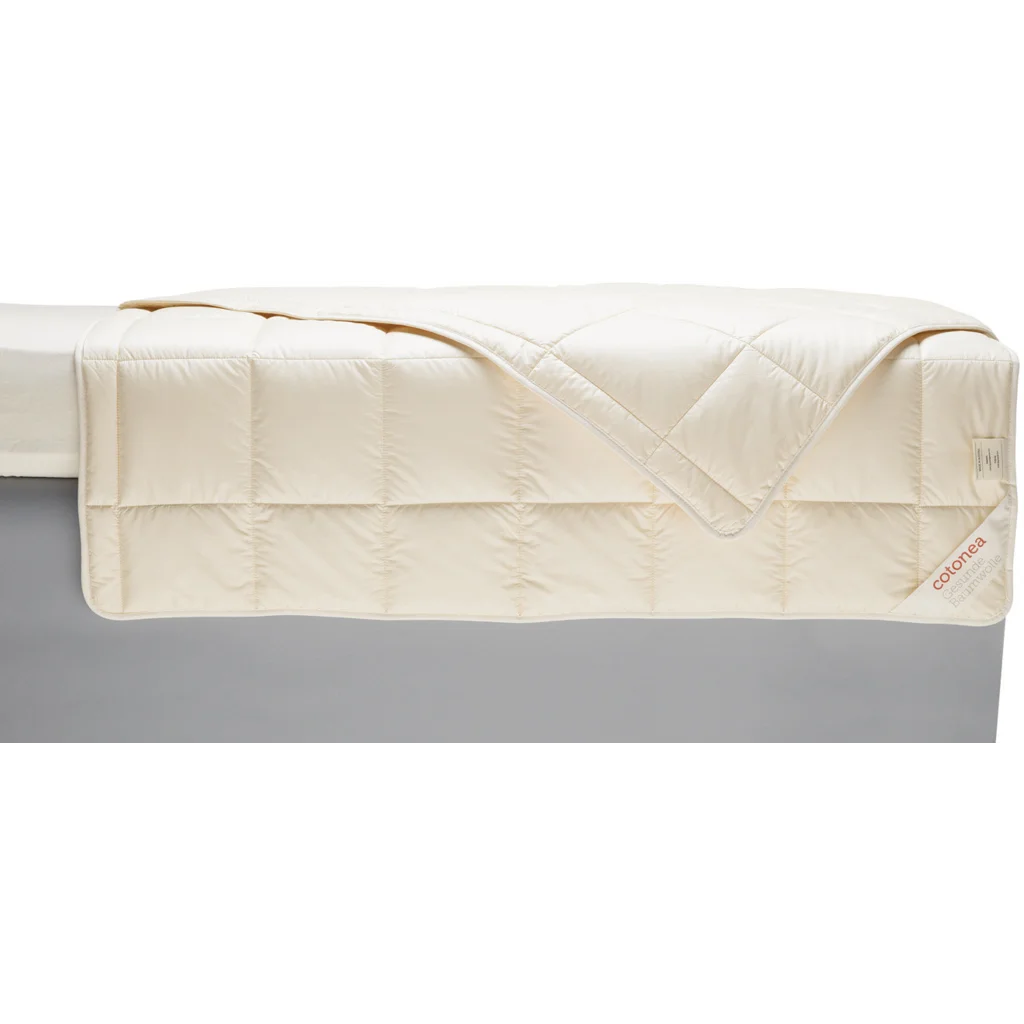 Bio Sommerbettdecke mit Füllung Baumwolle in Creme von Cotonea Größe 135x200 cm
