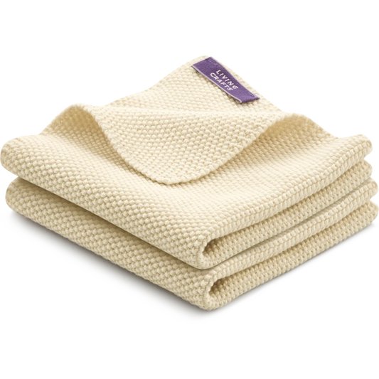 Bio Spüllappen 2er-Pack in Creme von Living Crafts Größe 28x28 cm