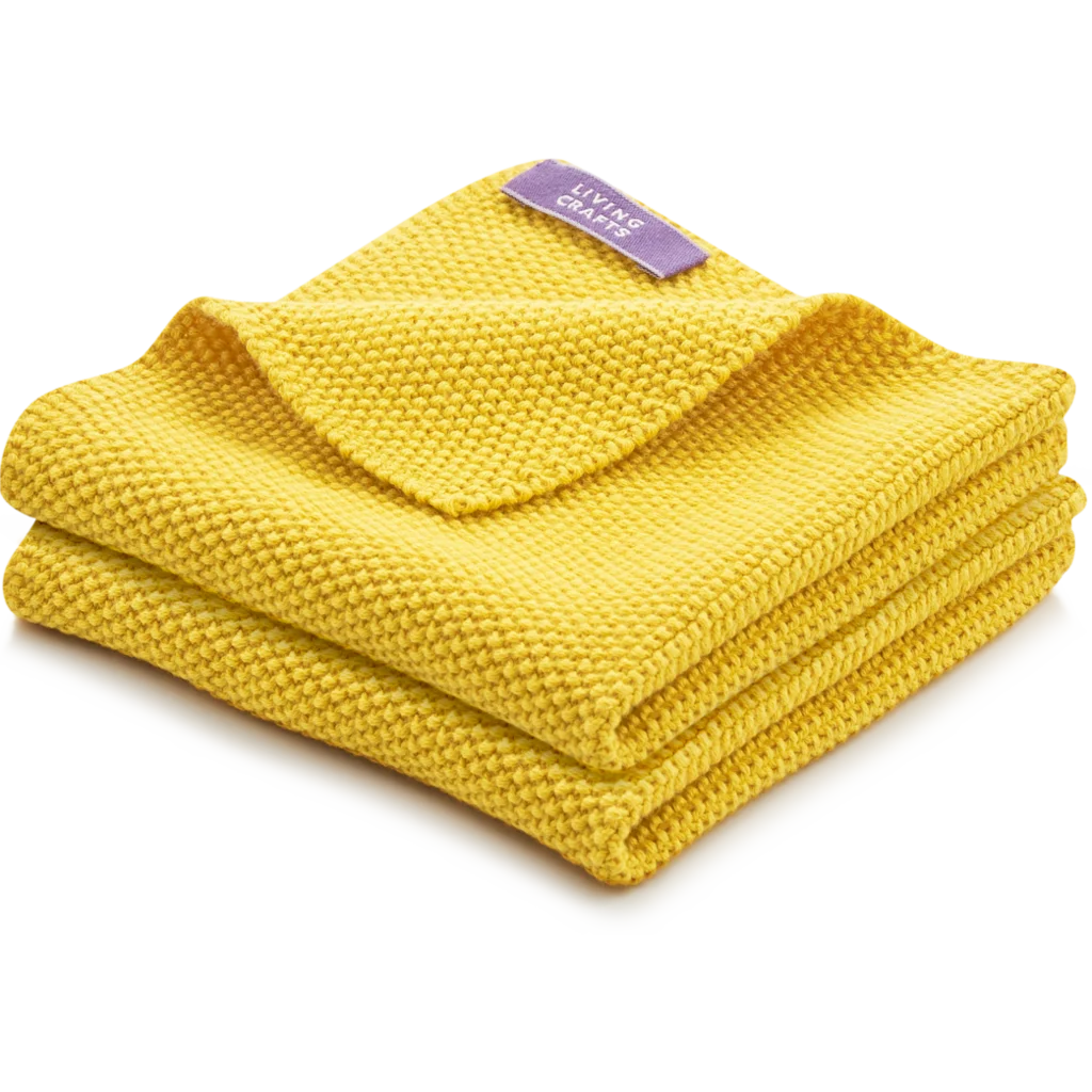 Bio Spüllappen 2er-Pack in Curry Gelb von Living Crafts Größe 28x28 cm