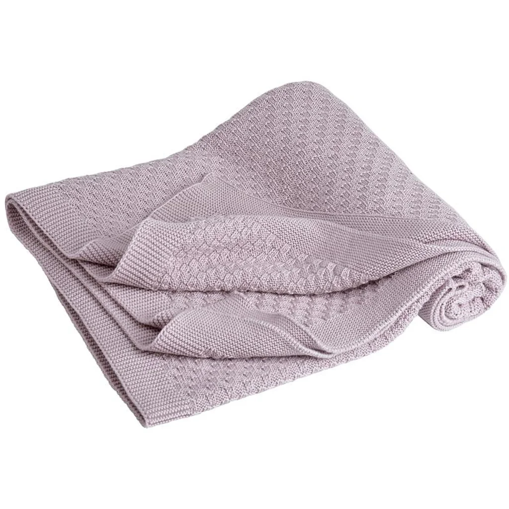 Bio Strick Baby-Decke in Rosé Rosa von kikadu Größe 90x115 cm