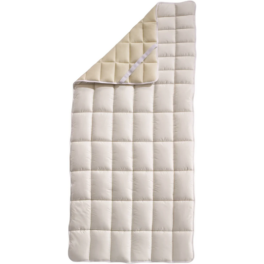 Bio Topper mit Füllung Schafschurwolle für Matratzen in Standardgröße - Einzelbett in Creme von billerbeck Größe 90x190 cm