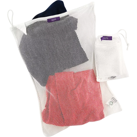 Bio Wäschenetz 2er-Set in Weiß von Living Crafts Größe 27x35 cm + 32x45 cm