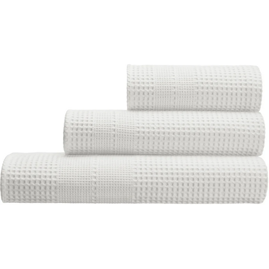 Bio Waffelpiqué Handtuch in Weiß von Cotonea Größe 50x100 cm