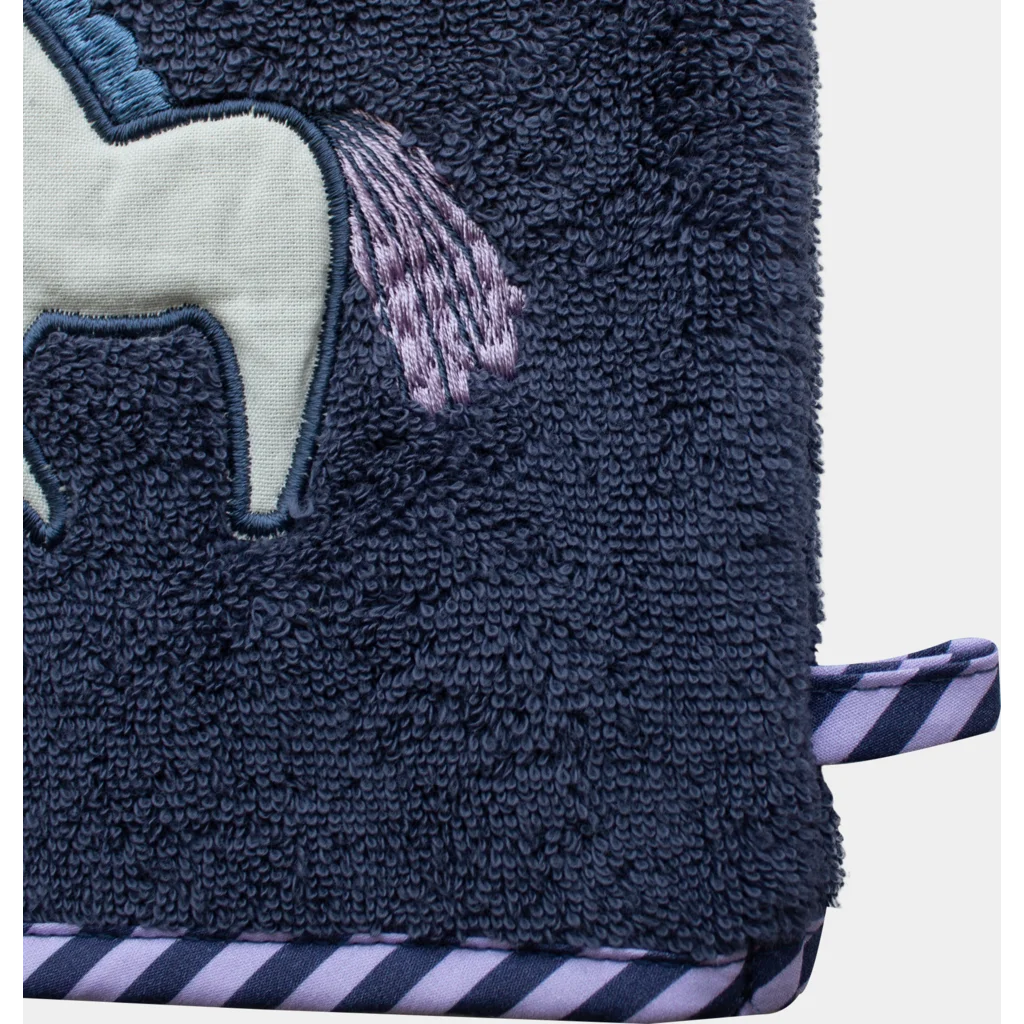 Frottier Baby-+Kinder-Waschhandschuh Einhorn in Dunkelblau Blau Muster Einhorn von KATHA covers Größe 16x21 cm