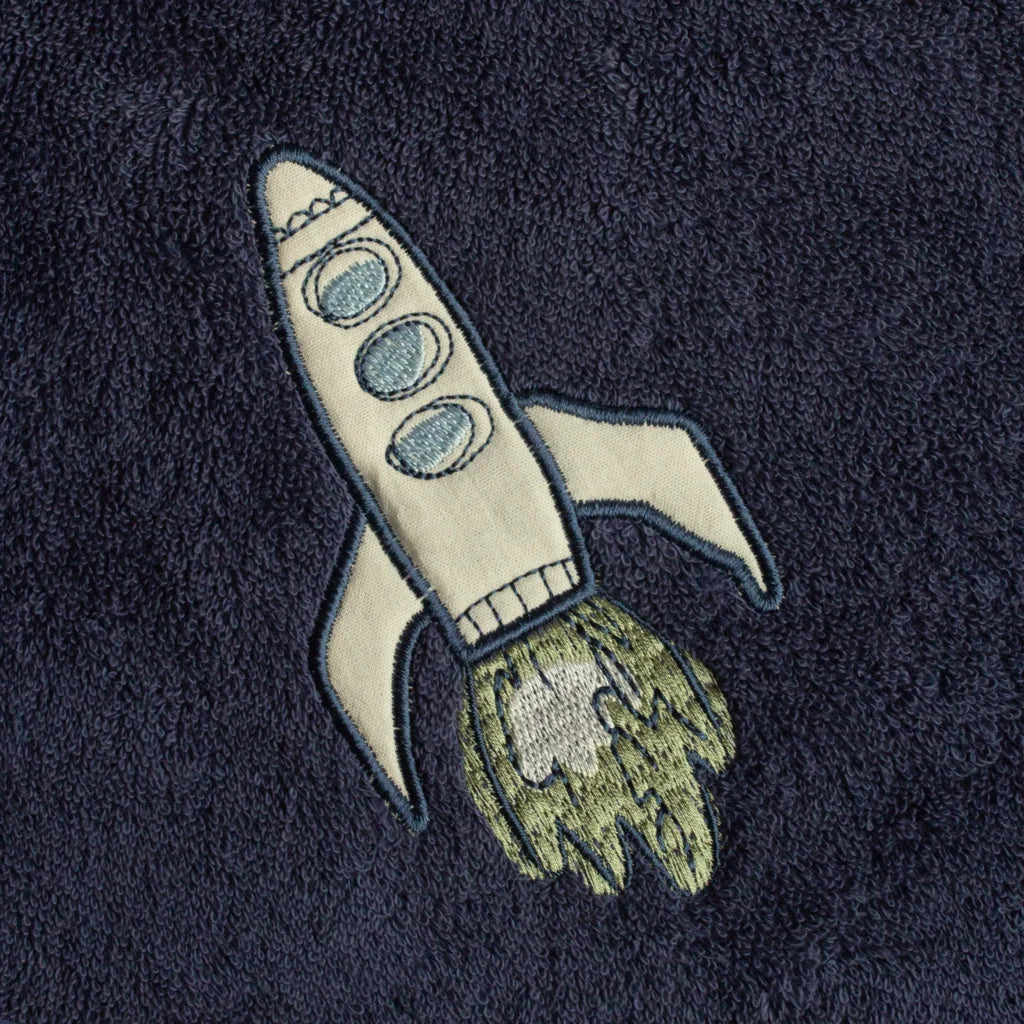 Frottier Handtuch Rakete in Dunkelblau Blau Muster Rakete von KATHA covers Größe 50x100 cm