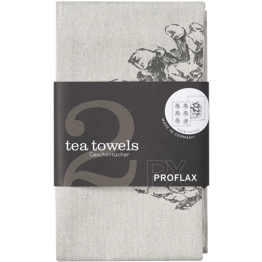Geschirrtuch Zapfen 2er-Pack in Grau Muster Zapfen von Proflax Größe 50x70 cm