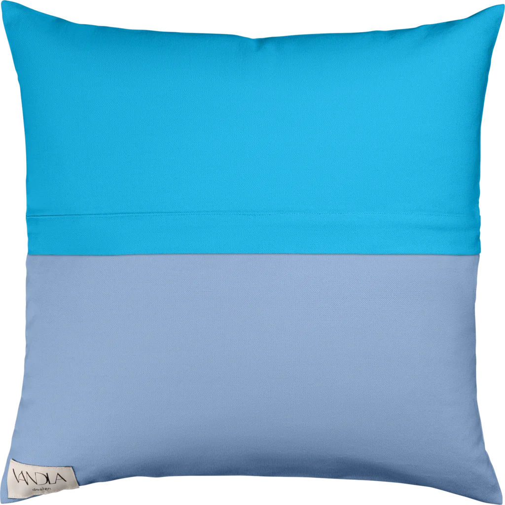 Modulare Kissenhülle Farbkombinationen mit Atlantik in Atlantik+Jeansblau Blau+Blau von Vandla design Größe 50x50 cm