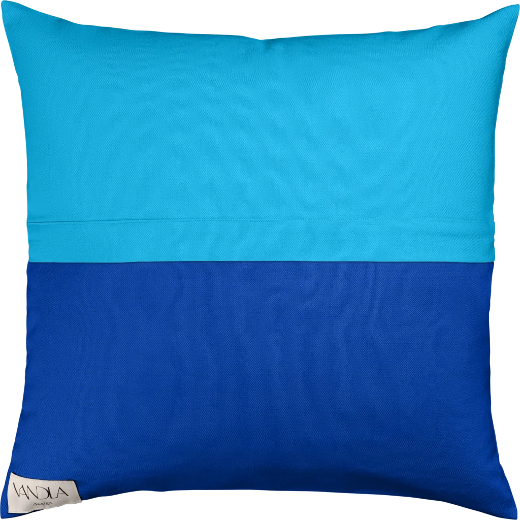 Modulare Kissenhülle Farbkombinationen mit Atlantik in Atlantik+Kobalt Blau+Blau von Vandla design Größe 50x50 cm