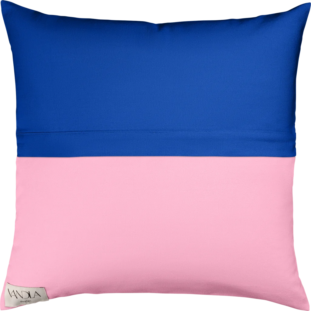 Modulare Kissenhülle Farbkombinationen mit Kobalt in Kobalt+Pink Blau+Pink von Vandla design Größe 50x50 cm