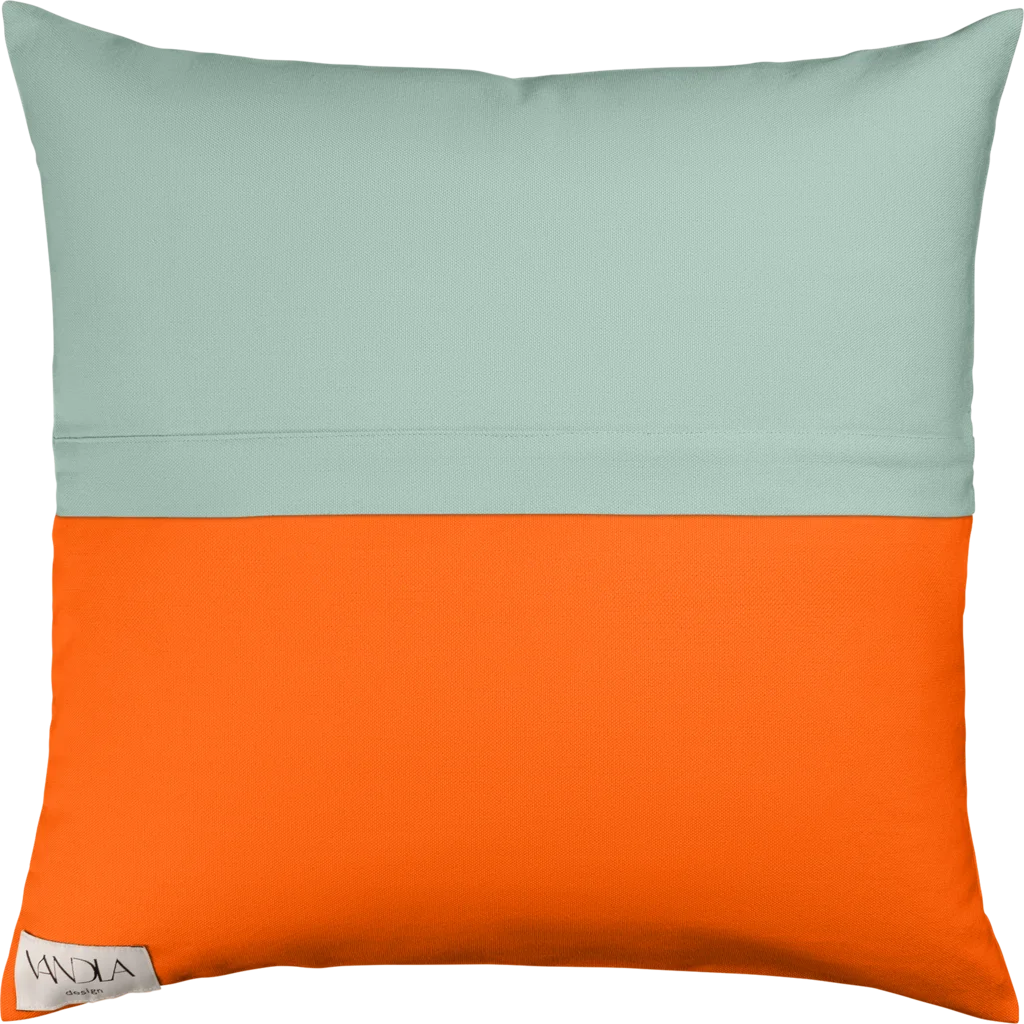 Modulare Kissenhülle Farbkombinationen mit Mint in Mint+Orange von Vandla design Größe 50x50 cm