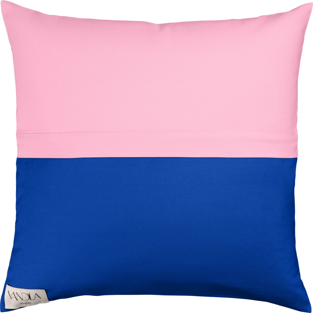 Modulare Kissenhülle Farbkombinationen mit Pink in Pink+Kobalt Pink+Blau von Vandla design Größe 50x50 cm