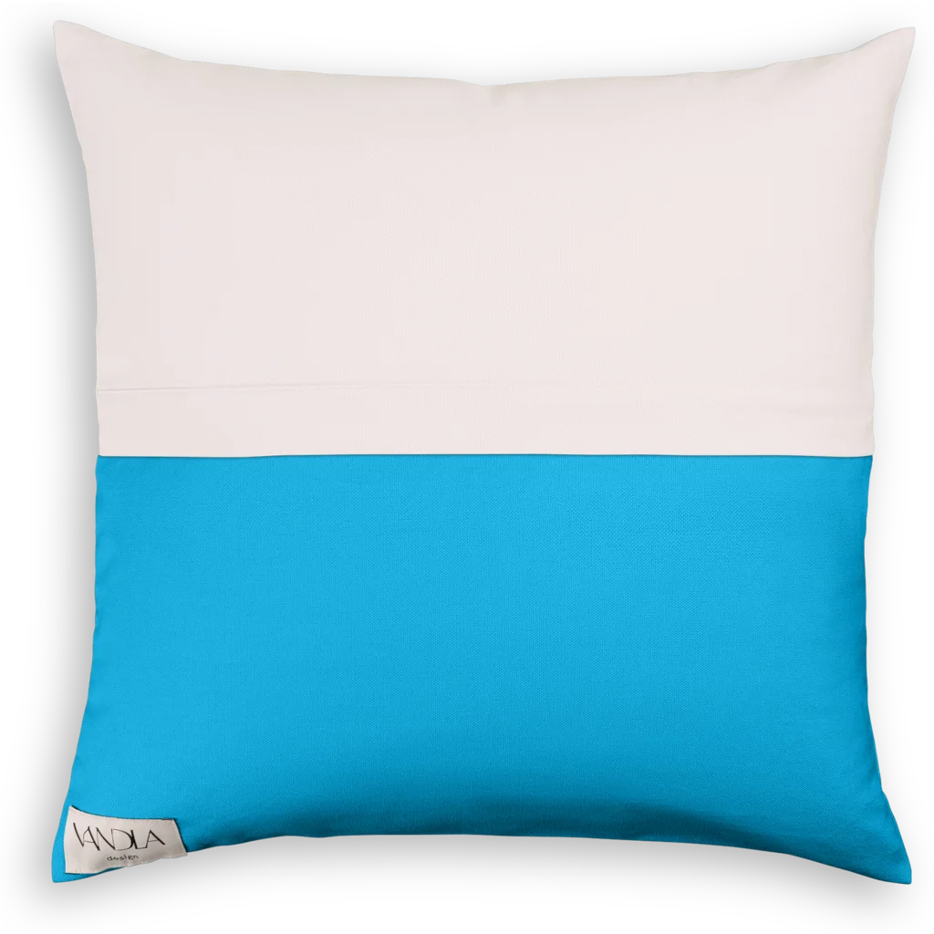 Modulare Kissenhülle Farbkombinationen mit Weiß in Weiß+Atlantik Weiß+Blau von Vandla design Größe 50x50 cm