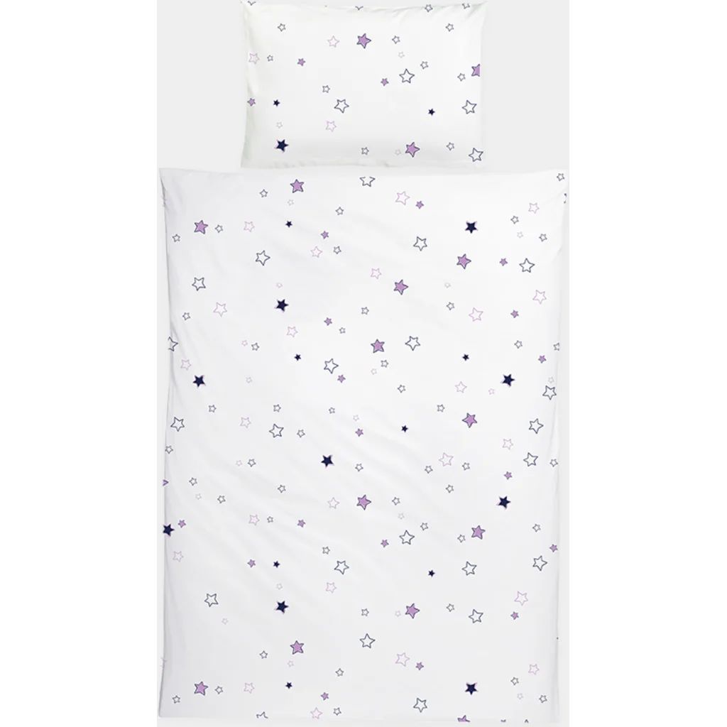 Perkal Baby-+Kinder-Bettwäsche Sterne Garnitur in Muster Sterne von KATHA covers Größe 100x135 + 40x60 cm