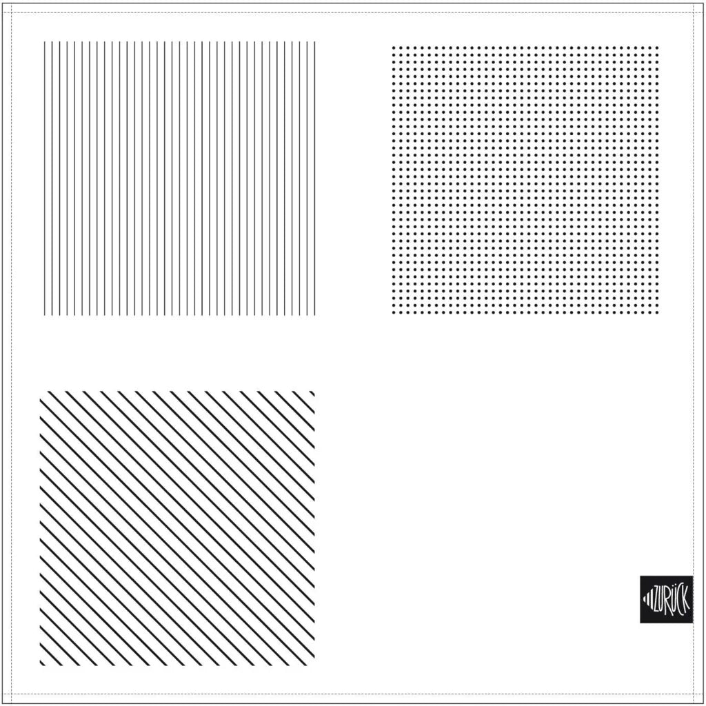 Upcycling Stoffserviette 2er-Set in Weiß+Schwarz Muster Siebdruck von Zurück Größe 37x37 cm