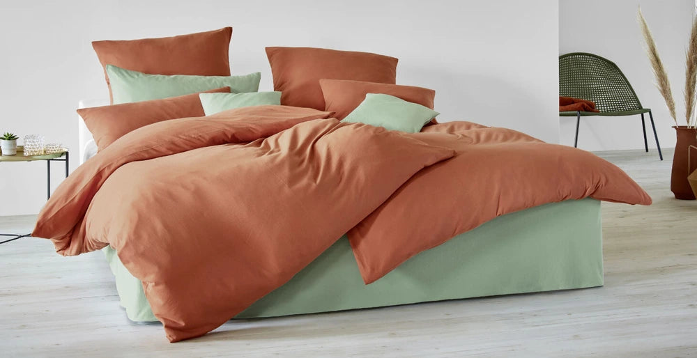 Bettwäsche Jersey aus Bio-Baumwolle in Farben Terra Hellgrün Stimmungsbild