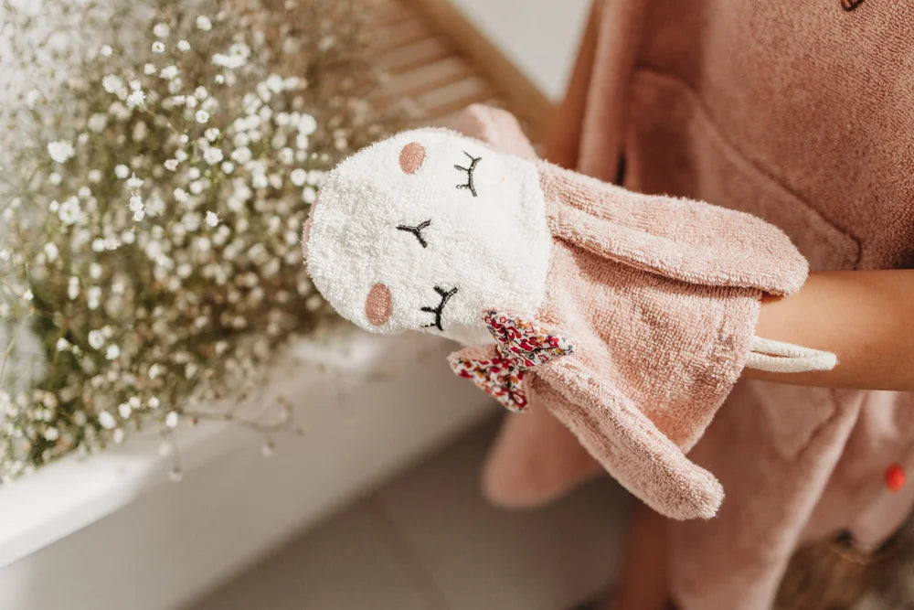 Bio Frottier Baby-/Kinder-Waschhandschuh Hase