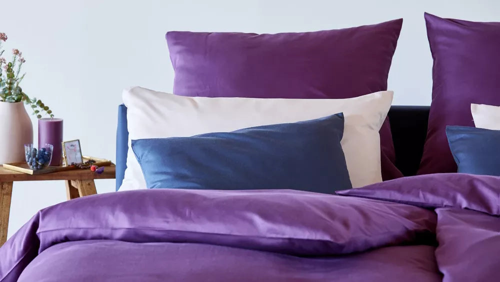 Satin Bettwäsche lila aus Bio-Baumwolle Stimmungsbild