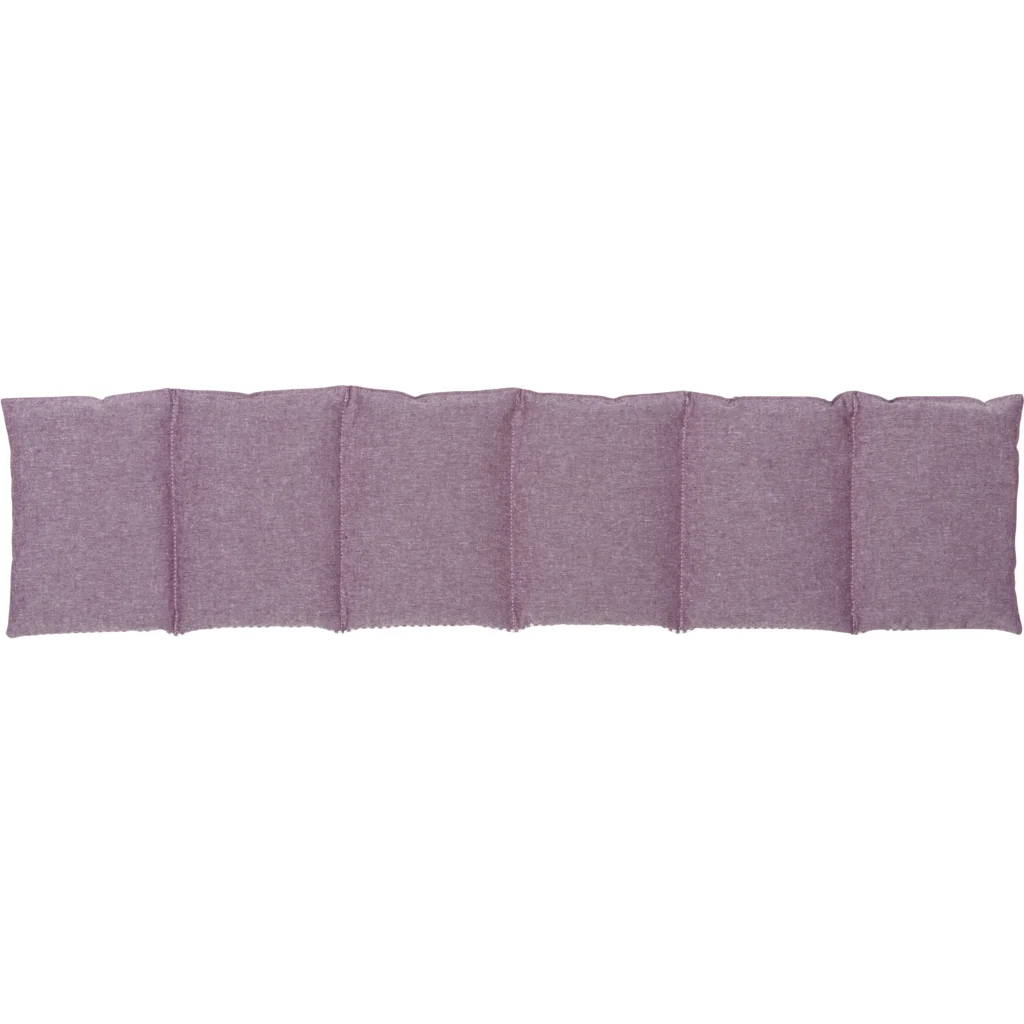 6-Kammer-Kissen mit Füllung Rapssamen & Lavendel in Aubergine Lila Muster Streifen von herbalind Größe 66x15 cm