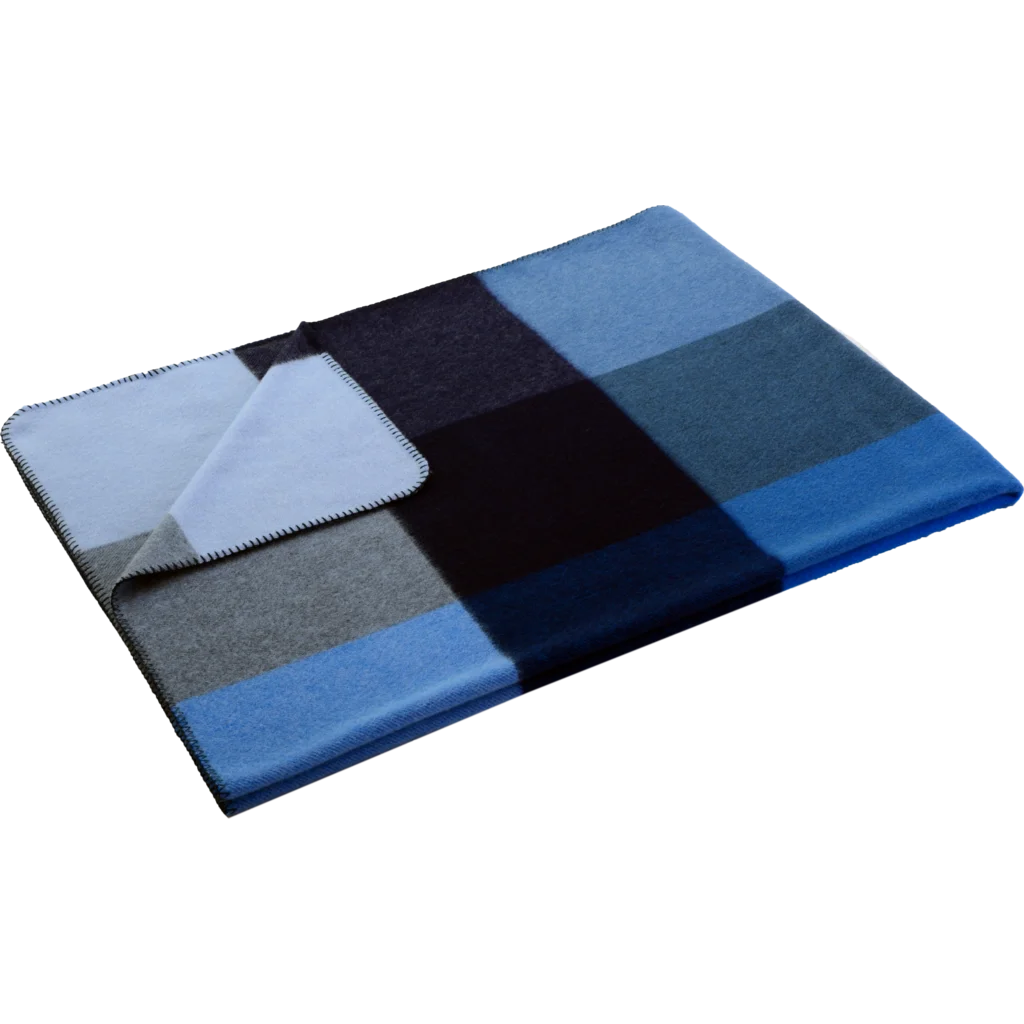 Baby-+Kinder-Decke MONZA in Marine+Blau+Hellblau Blau+Blau+Blau Muster Gemustert von Steinbeck Größe 75x100 cm