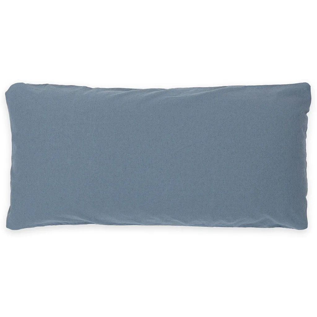 Baumwoll-+Leinen-Mix Bettwäsche Kissenbezug in Taubenblau Blau von erlich textil Größe 80x80 cm