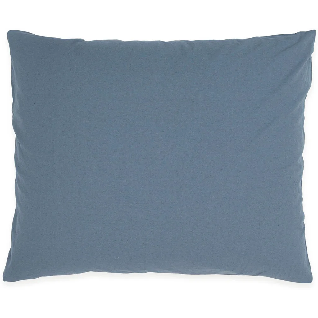 Baumwoll-+Leinen-Mix Bettwäsche Kissenbezug in Taubenblau Blau von erlich textil Größe 80x80 cm