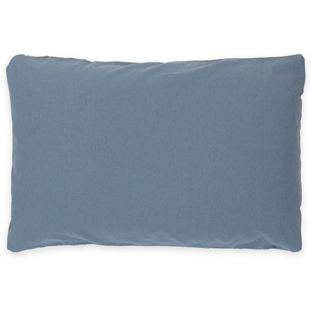Baumwoll-+Leinen-Mix Bettwäsche Kissenbezug in Taubenblau Blau von erlich textil Größe 80x80 cm