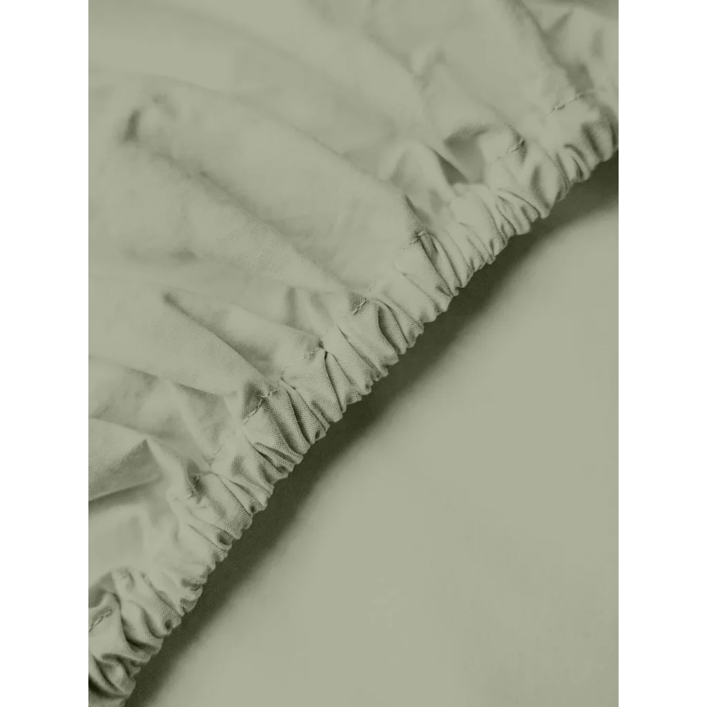 Baumwoll-+Leinen-Mix Spannbettlaken für Boxspringbetten in Standardgröße - Doppelbett in Hellgrün Grün von erlich textil Größe 180x200 cm