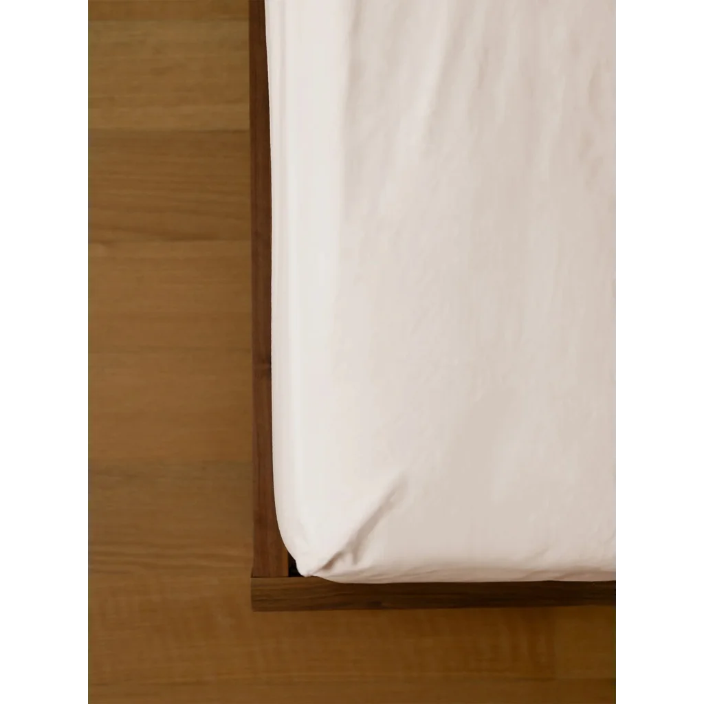 Baumwoll-+Leinen-Mix Spannbettlaken für Boxspringbetten in Standardgröße - Doppelbett in Perlmutt Rosa von erlich textil Größe 180x200 cm