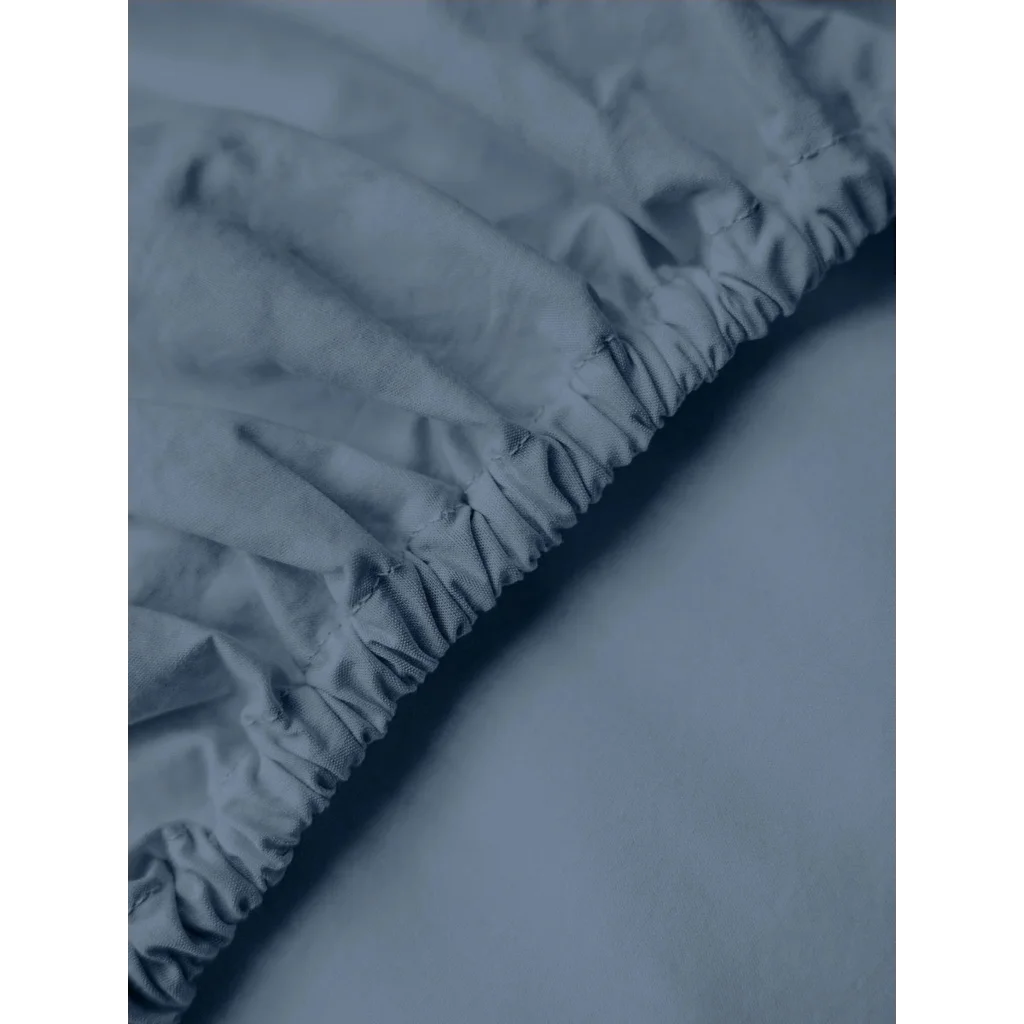 Baumwoll-+Leinen-Mix Spannbettlaken für Boxspringbetten in Standardgröße - Doppelbett in Taubenblau Blau von erlich textil Größe 200x200 cm