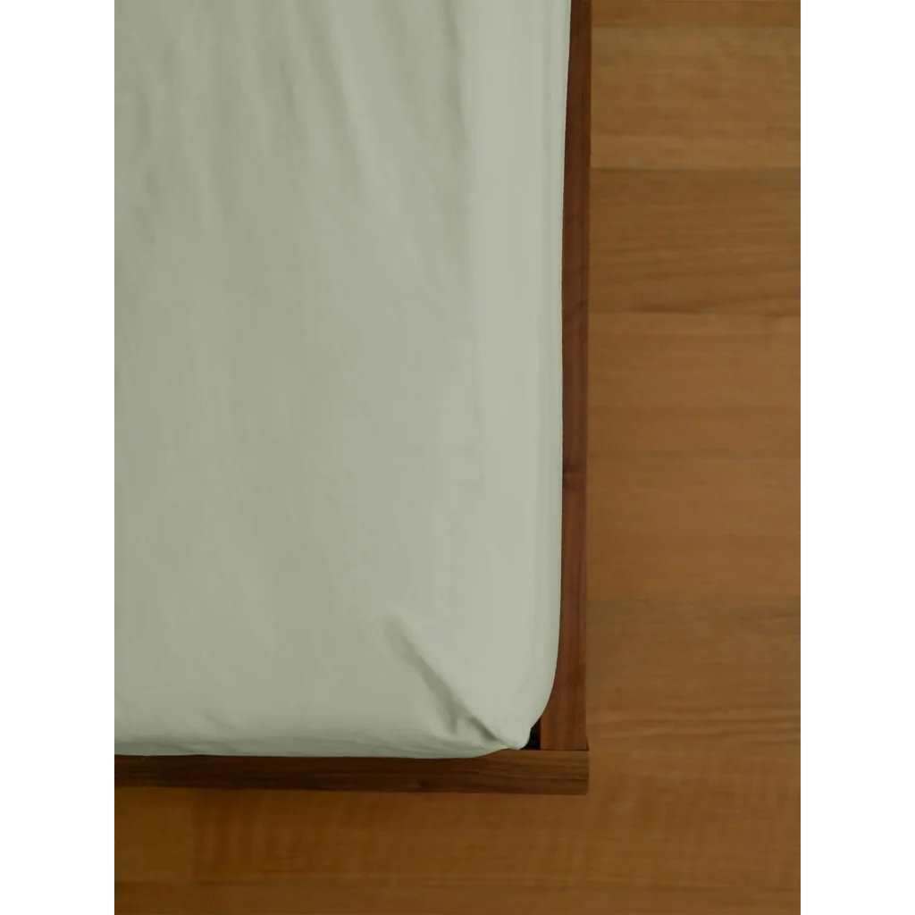 Baumwoll-+Leinen-Mix Spannbettlaken für Boxspringbetten in Standardgröße - Einzelbett in Hellgrün Grün von erlich textil Größe 90x200 cm