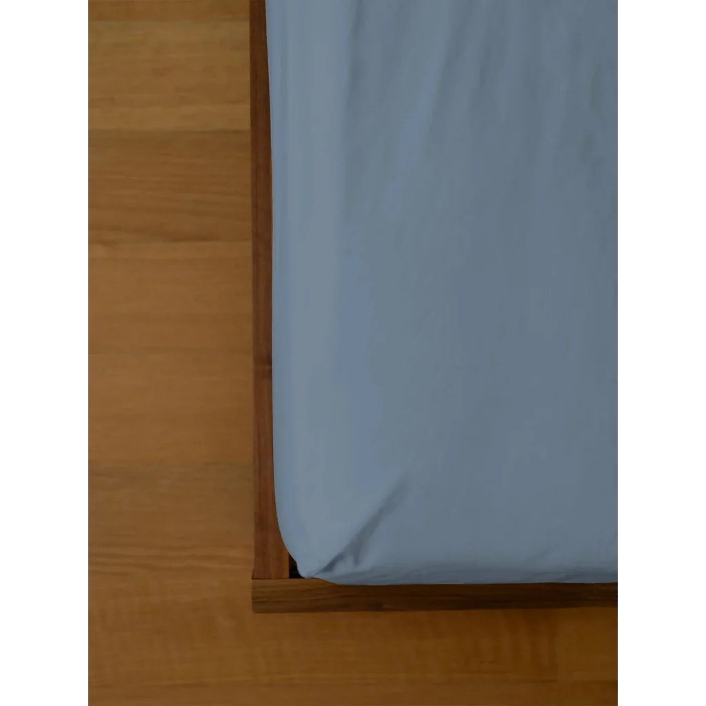 Baumwoll-+Leinen-Mix Spannbettlaken für Boxspringbetten in Übergröße in Taubenblau Blau von erlich textil Größe 140x200 cm